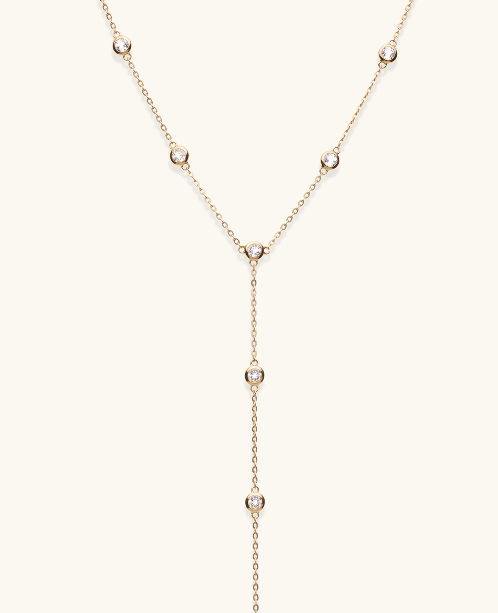 Topaz Lariat Necklace Gold