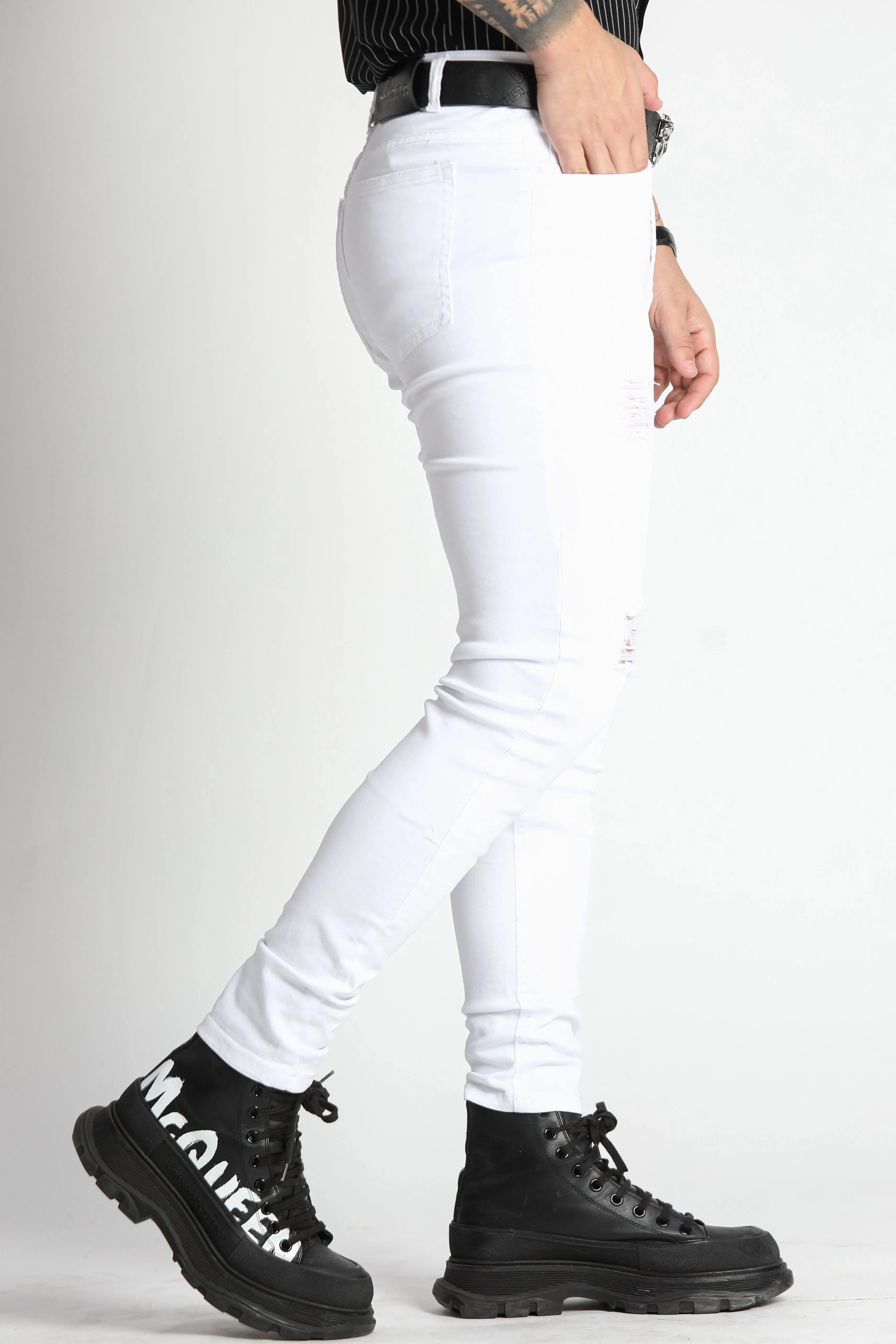 White Stretch Skinny Fit Jeans