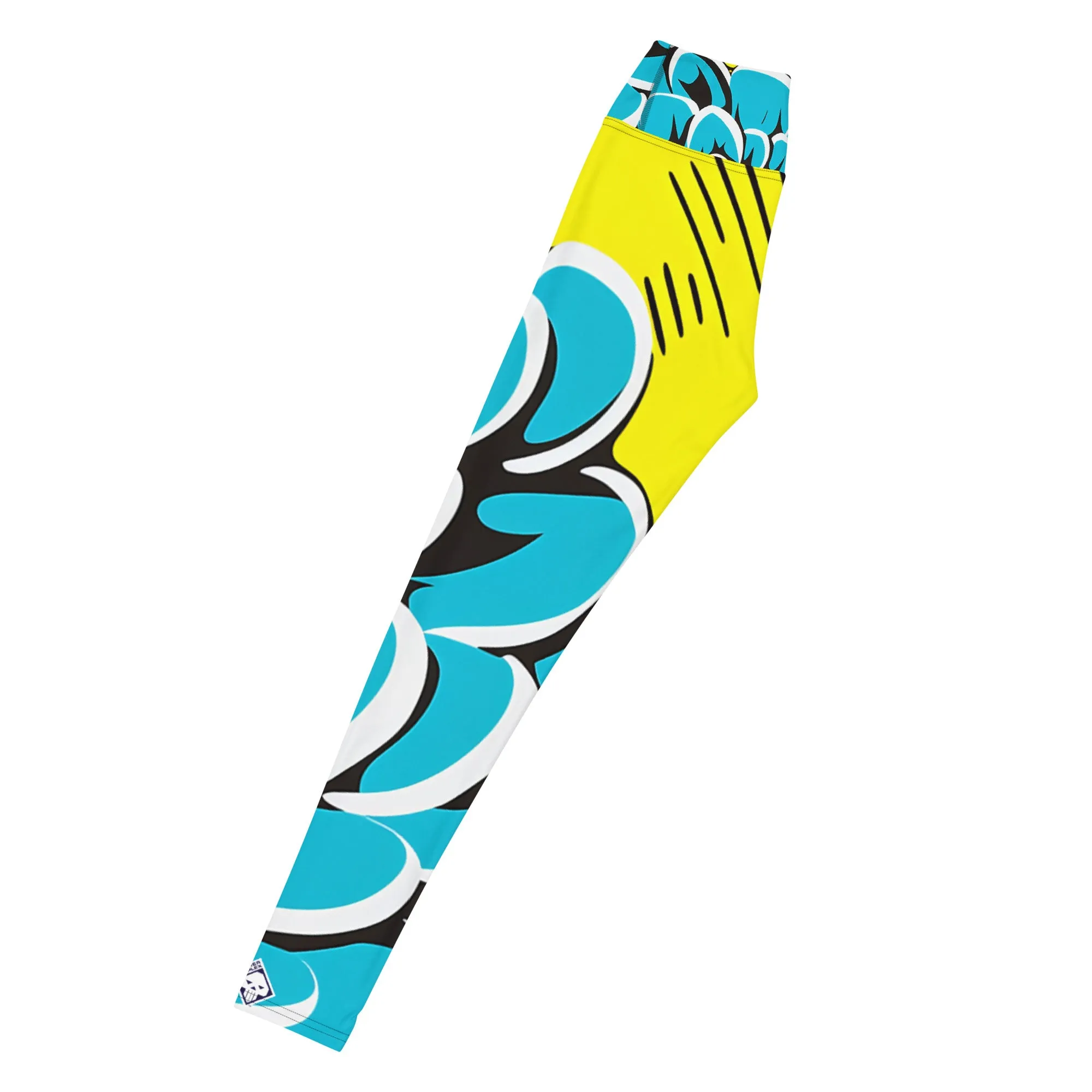 Women's Pop Art Yoga Pants - Roy Lichtenstein Inspired Dahalia Print 002