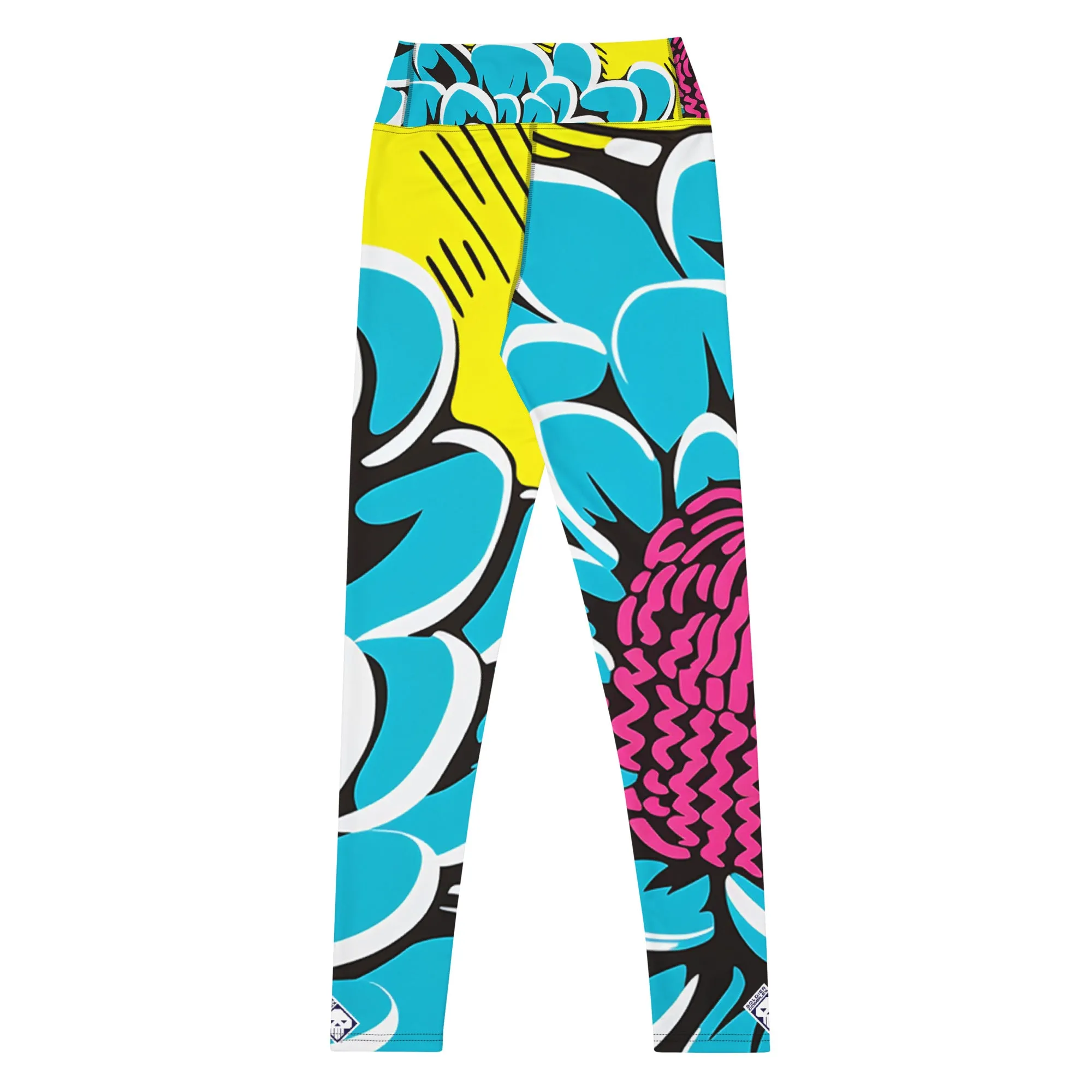 Women's Pop Art Yoga Pants - Roy Lichtenstein Inspired Dahalia Print 002