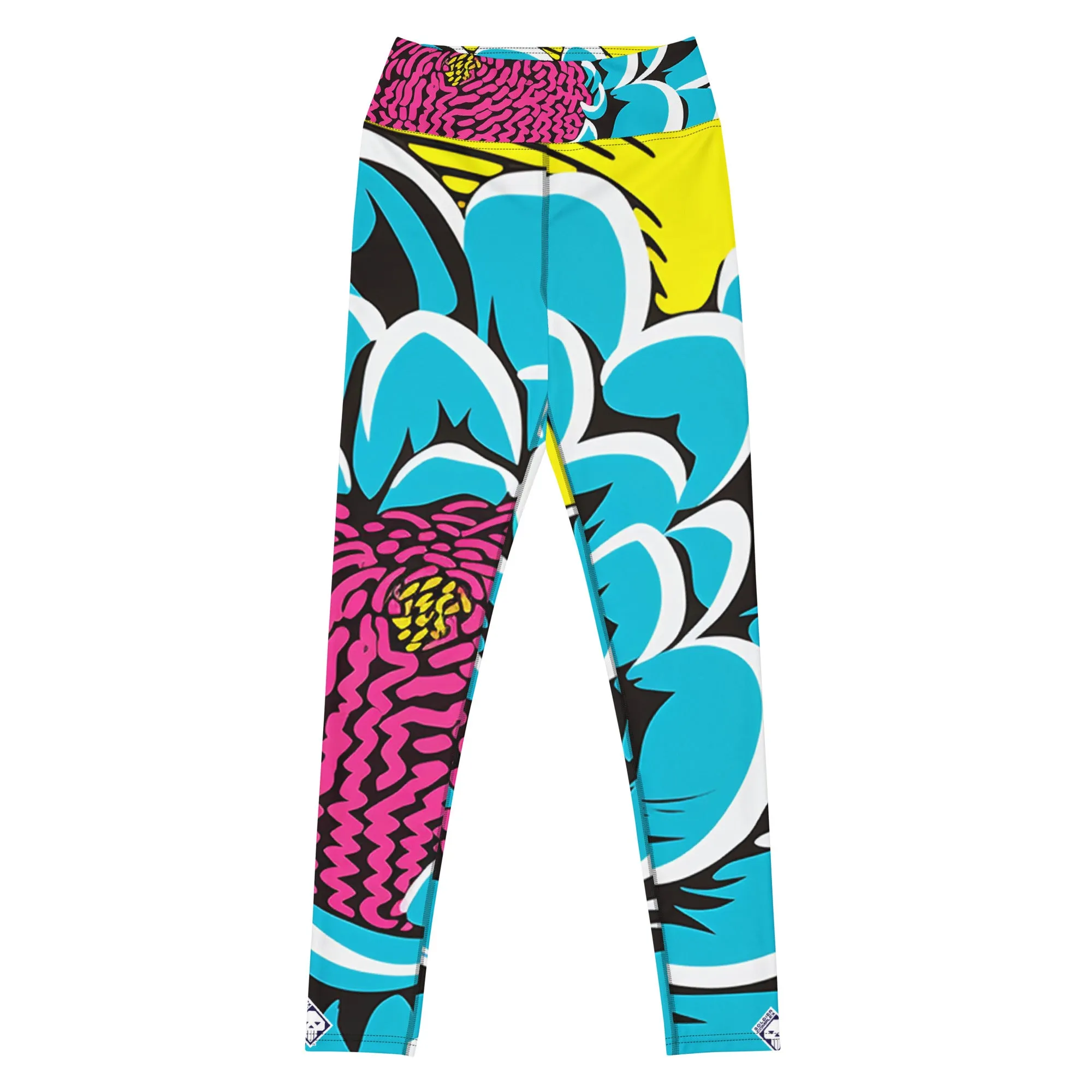 Women's Pop Art Yoga Pants - Roy Lichtenstein Inspired Dahalia Print 002