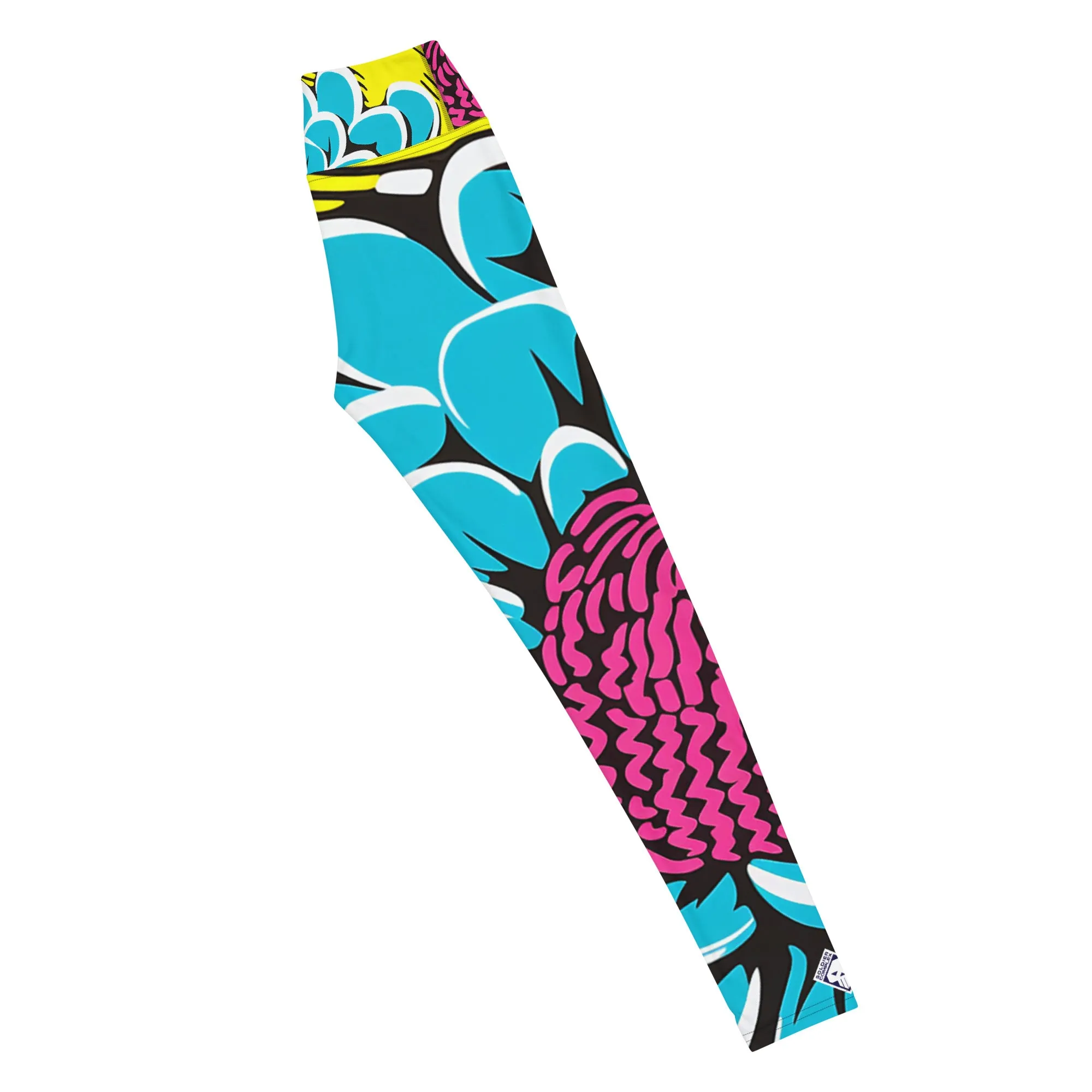 Women's Pop Art Yoga Pants - Roy Lichtenstein Inspired Dahalia Print 002