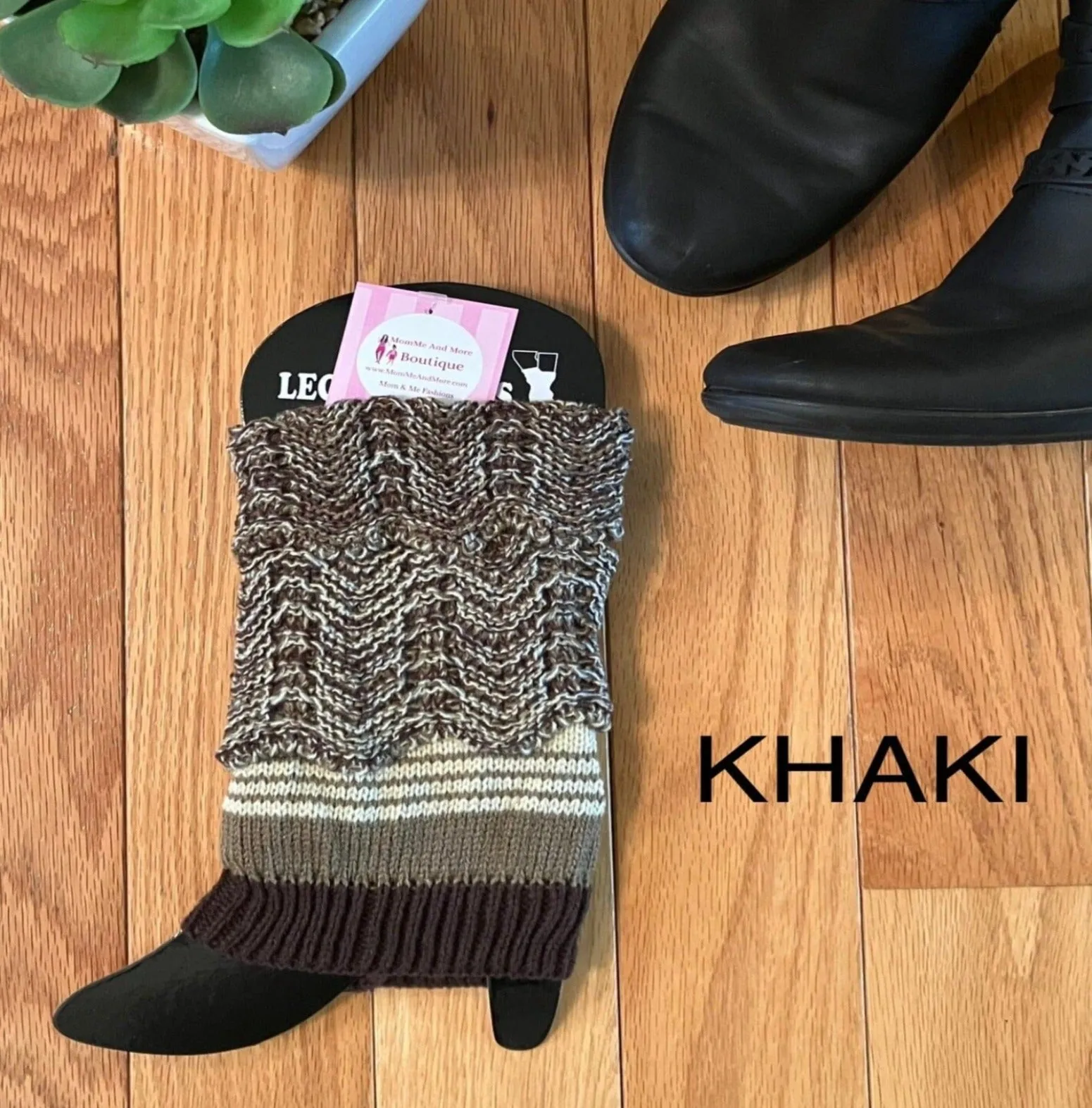 Womens Striped Leg Warmers | Short Sweater Boot Cuff